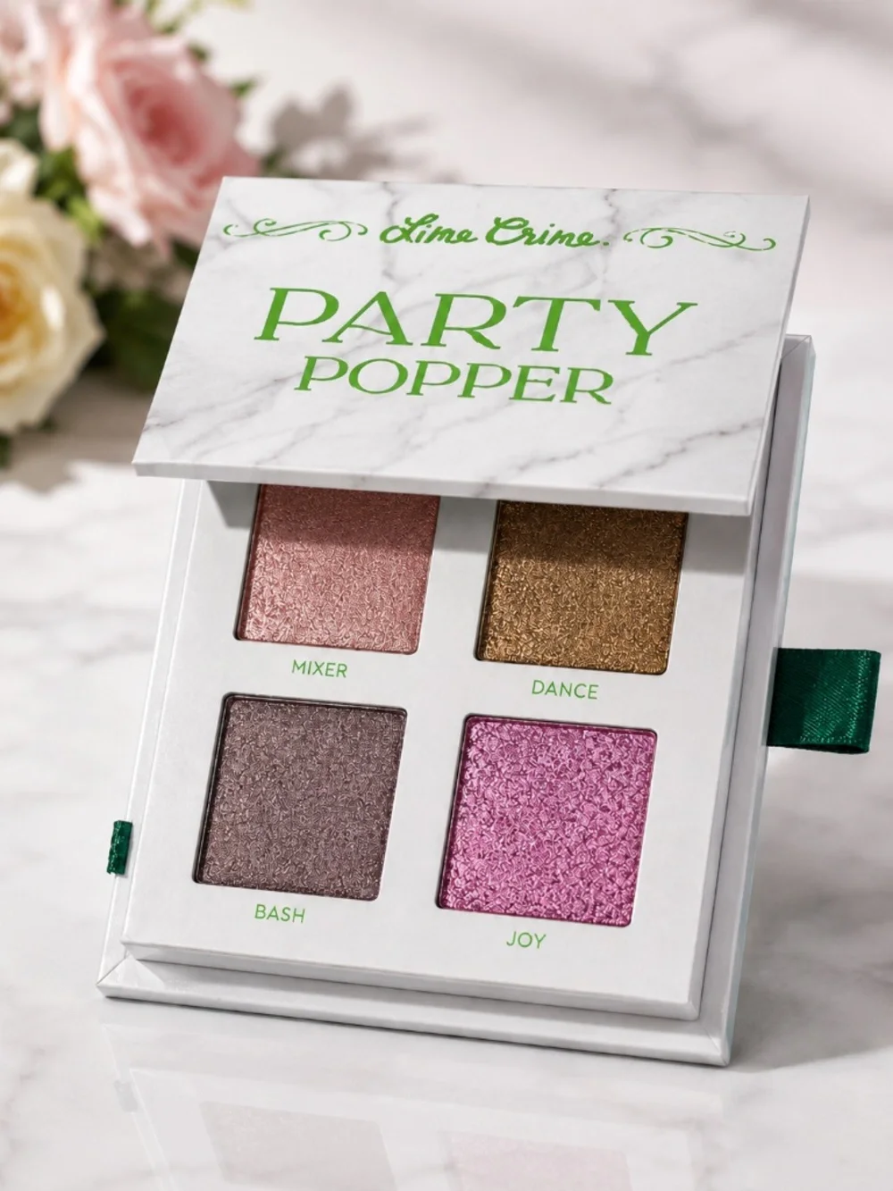 NIB Lime Crime Party Popper Eyeshadow Palette Metallic Shimmer Mauve Nude 4 Colo